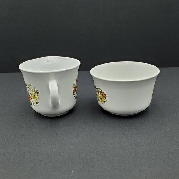 Corelle Indian Summer Creamer & Sugar Bowl Orange Yellow Flowers Creamer Set - Picture 4 of 9